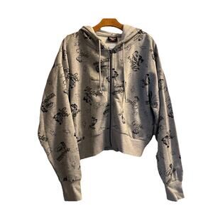 Disney Pixar Cars Full Zip Gray Hoodie Graphic Print McQueen Mater Luigi XL NWT